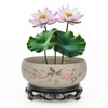 Lotus Bowl Planter - Ceramic Pots for Plants with Stand