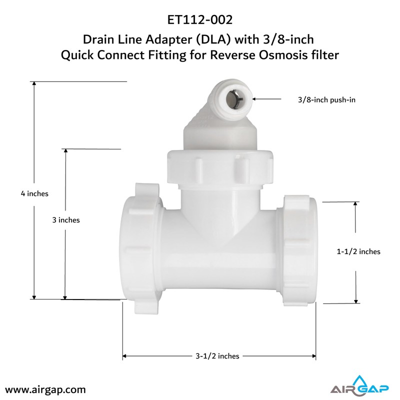 Drain Line Adapter (DLA) with 3/8-inch Quick Connect Fitting for