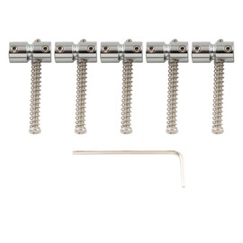 Musiclily Pro 18mm Steel Bass Bridge Saddles for 5-String Precision and Jazz Bass, Chrome (Set of 5)