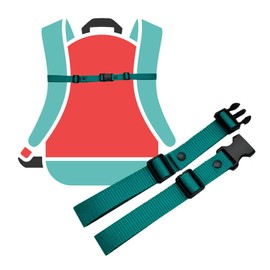 GURTIES Chest Strap for Backpack with Reflector, Adjustable, Replacement, for Children and Adults, Made in Germany, petrol, Chest strap