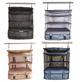 Multi-functional Clothing Travel Storage Bag Three-layer Hanging Bag Waterproof Fabric Reinforced Mesh Travel Accessories Organizer