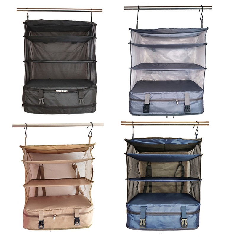 Multi-functional Clothing Travel Storage Bag Three-layer Hanging Bag Waterproof Fabric