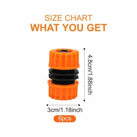 ZSYIULIA 6pcs Hose Repair Connector,1/2" Hose Pipe Connector Repair Connector Extender for Garden Hose Pipe Quick Repair Connection,ABS Plasti