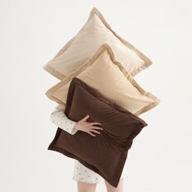 COCO TOP Set of 3 Corduroy Pillow Covers 24x24inch, Soft-Touch Boho Vintage Accent Earth Tones Large Throw Pillow Cases, Elegant for Living Room, Bedroom, Home Office（Deep Brown, Beige & Camel）