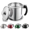 Kyraton Bacon Grease Container With Strainer, 48 oz Stainless Steel