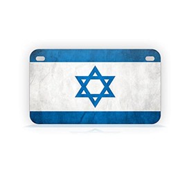 Israel Flag Motorcycle License Plate Israeli Star of David Mini-Sized Auto Tag