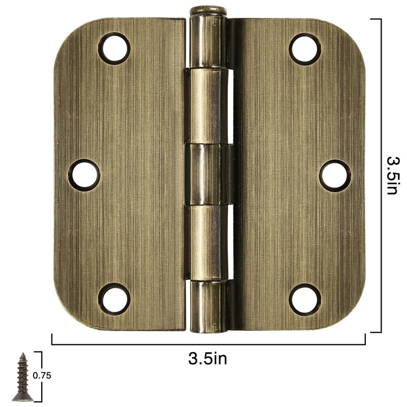 TDCHINGES 12 Pack Antique Brass Door Hinges Black Interior 3