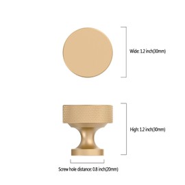 Coinkoly 10 Pack 1-1/5"(30mm) Champagne Bronze Cabinet Knobs for Dresser Drawer Knurled Knobs Kitchen Champagne Knobs for Cabinets Hardware CK0072