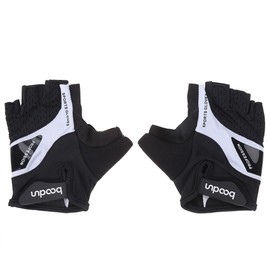BOODUN 1 Pair Unisex Mountain Bike Breathable Half Finger Gloves for Outdoor Cycling (L)