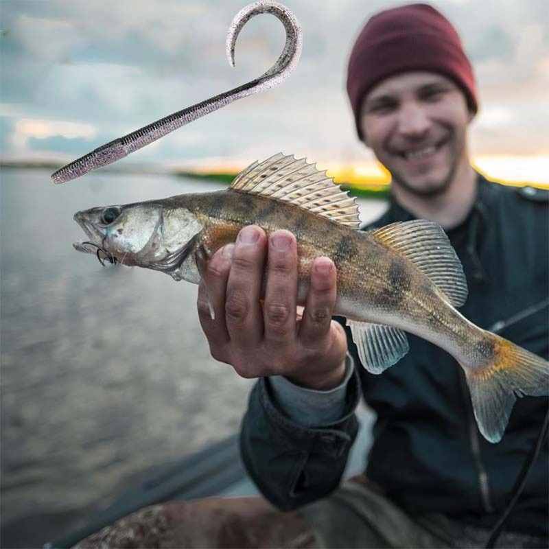 Worm Bait, Realistic Fishing Soft Worm Lures, Reusable Swim Hook