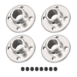 DMiotech 4 Pack 11 mm Inner Diameter H13 x D16 Flange Coupling Connector Rigid Guide Shaft Support Coupler Shaft Coupling with Screws for DIY RC Model Engines Silver
