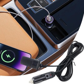 EUBEISAQI Car Outlet Extension Cord,12-24V Car Charger With Socket | 78.7 Inches Female Socket Extension Cord Auto Plug Connector For Tire Inflators