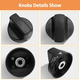 Gas Griddle Grill Knobs Replacement for Blackstone Gas Griddle 36" & 28" Griddle Cooking Station, Black Burner Knobs for Blackstone Flat Top Gas Griddle1517 1853 1554 1825 1836 2314 2335, 4 Pcs