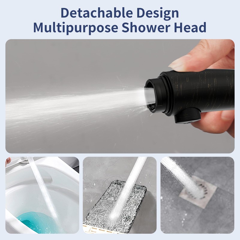 HANLIAN High Pressure Shower Head with Pause Button, 3 Spray
