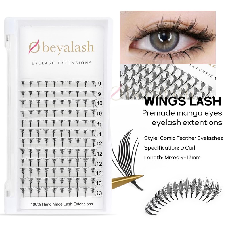 Obeyalash Premade Eyelash Extensions, 120 Compartments, Premade Professional Thin Eyelash