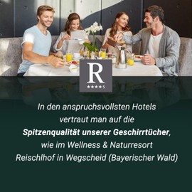 ZOLLNER 352 Tea Towels, 65 x 65 cm, 100% Cotton, 236 g/m², Set of 6, Black