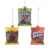 3 Piece Set of Glass Candy Bag Christmas Ornaments by