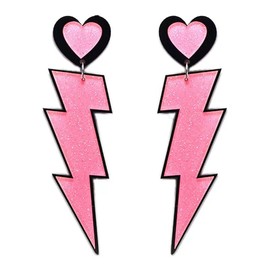 Adoshine Heart Earrings Dangle Earrings Acrylic Cute Hot Pink Rave Earrings Heart Shaped Earrings Women Valentine's Day Gift