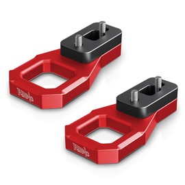 RENO Rear Tow Hooks, Aluminum Big D-Ring Hook Fits Soft Shackles Towing Recovery Compatible with 2021-2024 Bronco, Replace OEM M-18954-BTHR (Red, Set of 2)