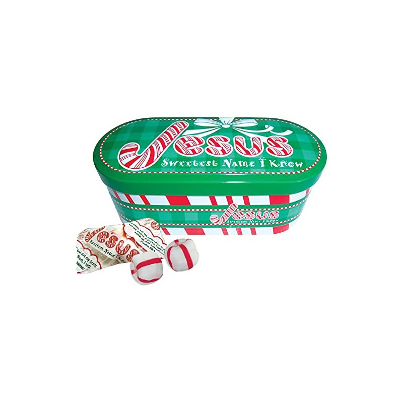 Scripture Candy, Jesus Sweetest Name I Know Christmas Tin with