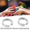 S925 Sterling Silver Ear Hoop Clip Rhinestone Style Clip Hoop