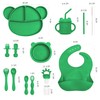 Complete Silicone Baby Led Weaning Supplies Set - Animal-Themed 15-Piece