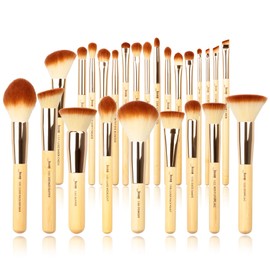 Jessup Brush Set Makeup Brush Make Up Brush Set Professional Bamboo Makeup Brush Set Face Eyeshadow Eyes Cosmetic Brush Synthetic Hair Eyeshadow Powder Foundation 25 Pieces T135