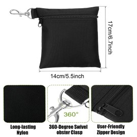 Golf Tee Bag, 2Pcs Golf Tee Pouch Golf Tee Bag Golf Accessory Bag, Zipper Golf Ball Bag with Metal Lobster Claw Clip for Valuables & Golf Accessories