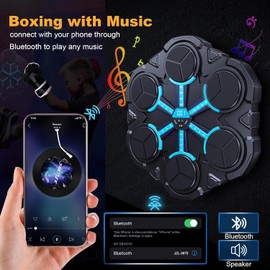 Music Boxing Machine for Kids - Wall Mounted Punching Target Toy with Training Pad & Gloves, 3 Game Modes, Educational Sports Toy for Boys & Girls Ages 3-12+ Years (Basic 4 Targets)