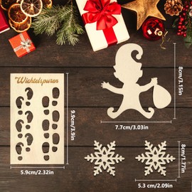 Gnome Stencil Footprints, Gnome Stencil Window, Wooden Gnome Scraper, Gnome Foot Prints, Gnome Accessories Christmas Stencil for Glass Door Floor, Christmas Decoration