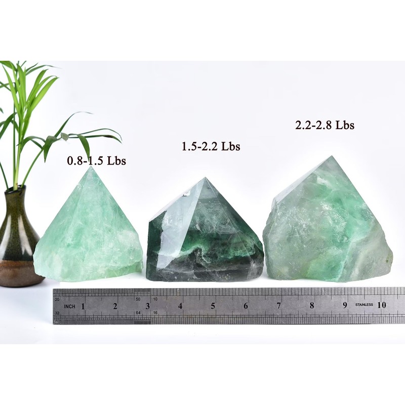 Natural Green Fluorite Crystal Wand Irregular Quartz Column 2.2-2.8 Lbs