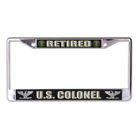 U.S. Army Retired Colonel Chrome License Plate Frame