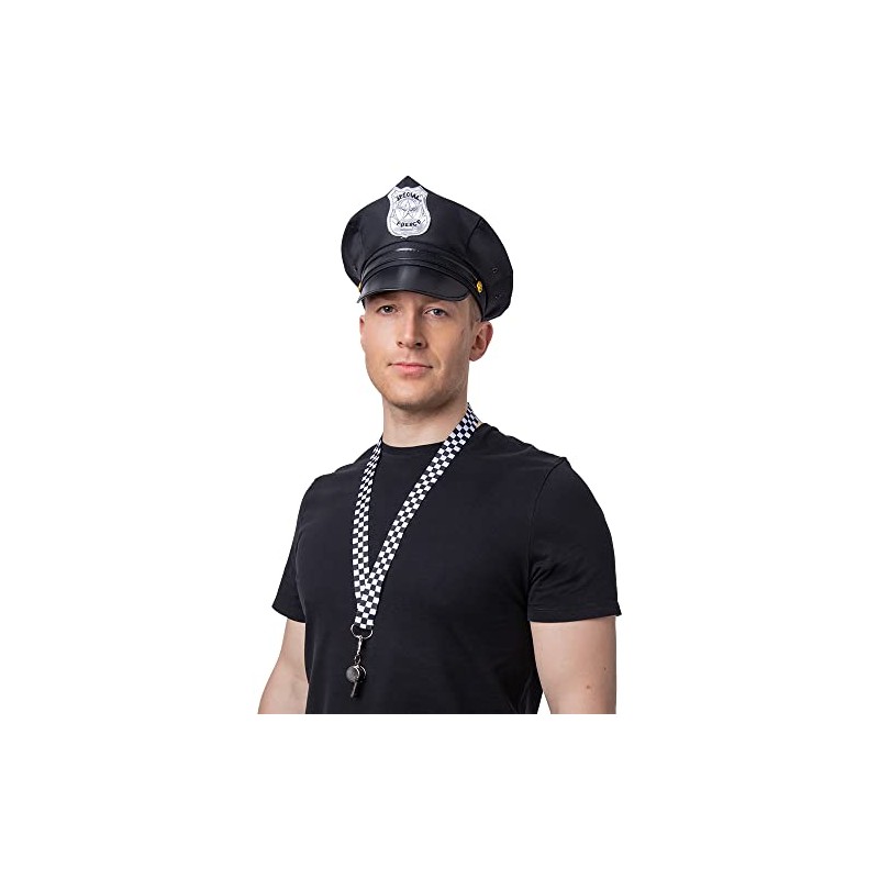 Wicked Costumes Police Whistle on Lanyard - Black and White
