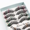10ペア カラフルまつげ 3Dフェイクミンク ふわふわまつげ ボリューム マルチレイヤー アイまつげ ハンドメイドエクステ
