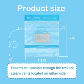 ebelbo 100 Count Microwave Steam Bags 7.3"x7.7" for Cooking and Steaming Regular Type Disposable Food Steamer Bags for Vegetables Potatoes Fish and Poultry