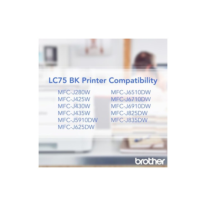 Brother Innobella LC-75BK - Cartucho de tinta para impresoras (MFC-J6510DW,