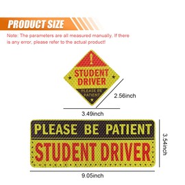 5PCS Magnetic Student Driver Stickers – Reflective New Driver Sticker Car Magnet for Bumper & Window | Removable Please Be Patient Rookie Safety Attention Sign for Novice Learner Drivers (Red/Black)