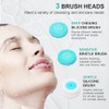 Cepillo de limpieza facial, exfoliante impermeable de doble rotación con