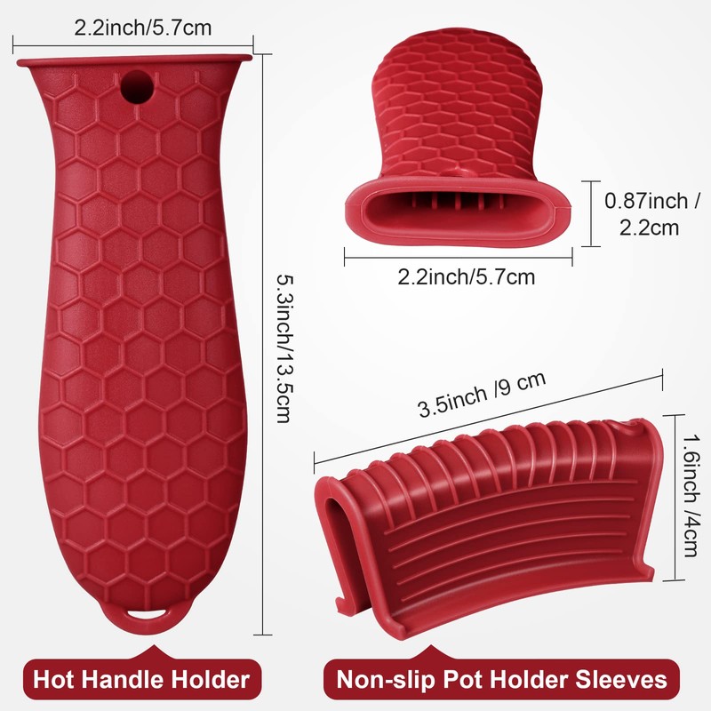 8 Pieces Silicone Hot Handle Holder Non Slip Pot Handle