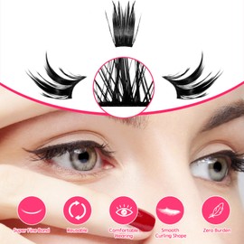 Manga Lashes Natural Wet Look Wispy Spiky Lashes 10 Pairs Anime Eyelashes Wispy Natural Lashes Extension Strip Thai Fake Eye Lashes Handmade Thick Soft Fake Eyelashes (A02)