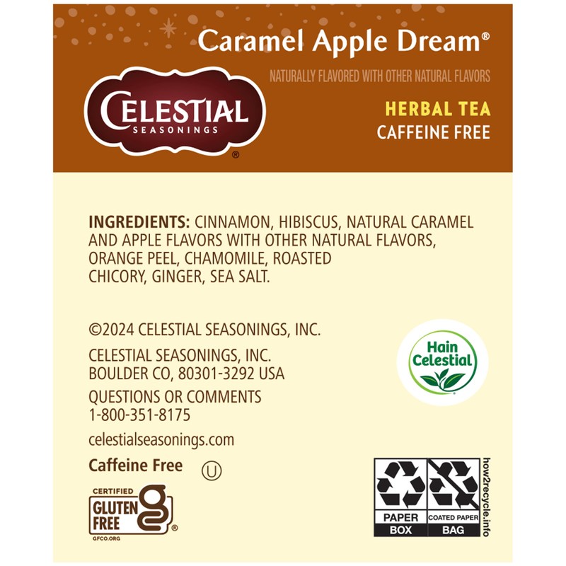 Celestial Seasonings Herbal Tea, Caramel Apple Dream, 18 Count (Pack