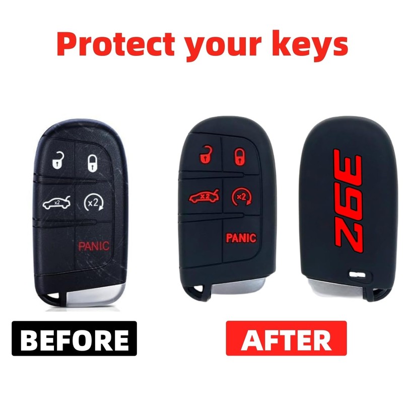 Silicone 392 Key fob Cover with Key Chain Compatible with