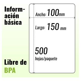 2000 Etiqueta Térmica Directa 4x6 Papel Adherible Para Zebra Color 4pcs
