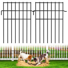 10 Pack No Dig Animal Barrier Fence, 16.7in H x 10.8ft L, Garden Fence for Rabbits Dogs Rustproof Metal Decorative, Easy Install Outdoor Fence for Flower Beds and Yards