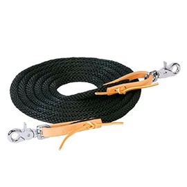 WEAVER LEATHER 3/8X10' POLY ROPER REIN, BLACK