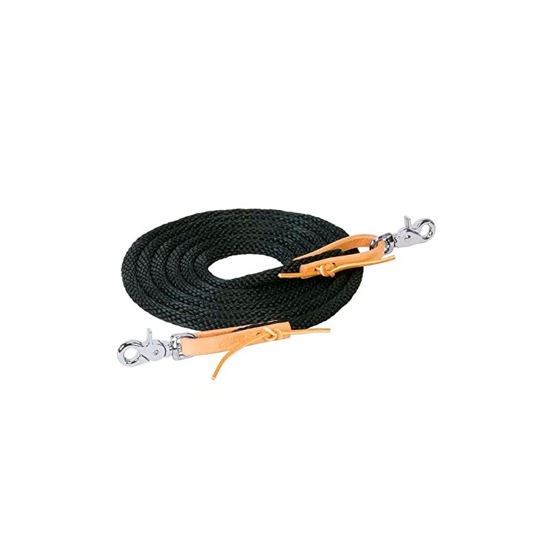 WEAVER LEATHER 3/8X10' POLY ROPER REIN, BLACK