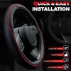 Ouzorp Cubierta duradera de piel para volante de coche, rojo