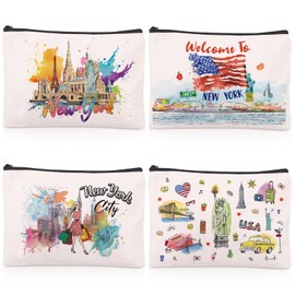 Sitsink New York Gifts Souvenirs - Welcome to New York USA Trip Gifts, New York City Souvenir Makeup Bags Gifts for Girls Women Friends Birthday, NYC Gifts Souvenirs Holiday Trip Gifts Cosmetic Pouch