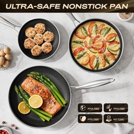ZEROPAN Hybrid Nonstick 12 Inch Frying Pan,Non stick Frying Pan,Stay-Cool Handle, Dishwasher-Friendly, Oven-Safe Up to 500°F, Induction Ready, Compatible with All Cooktops