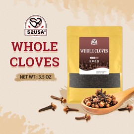 52USA Cloves Whole 3.5 oz (Pack of 1), Great for Food, Tea, Baking and Meats, All Natural | Kosher | Vegan | Gluten Free